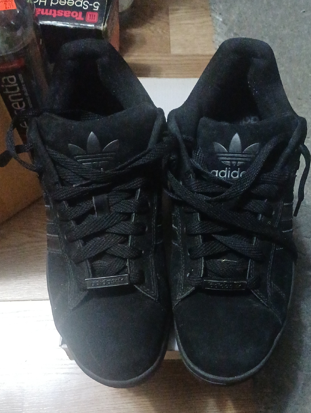 adidas Black Low-Top Suede Sneakers for Men